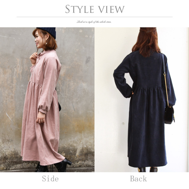 Milk tea コットンコーデュロイティアードワンピース Milk tea マタニティ 服 授乳服 ペネロペ2 コットンコーデュロイ