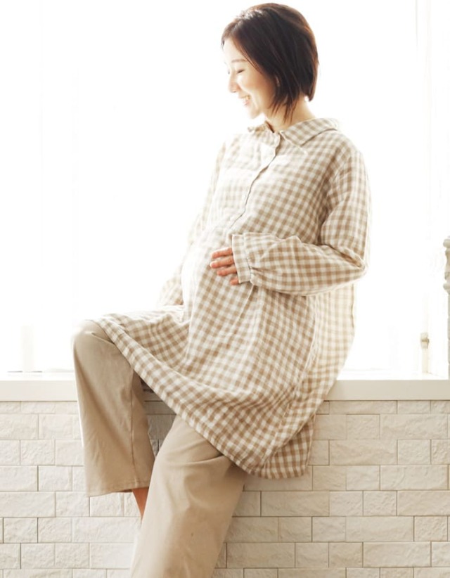 バニラ・ふんわりコットンガーゼギンガムチェックパジャマ
