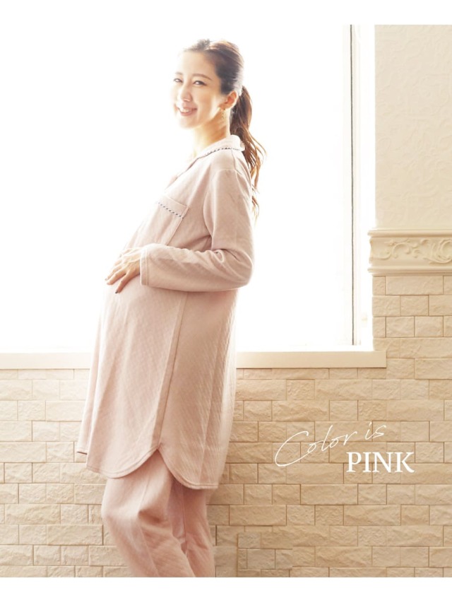 産前産後・授乳口付きパジャマ＞前開きスナップボタンで楽ちん