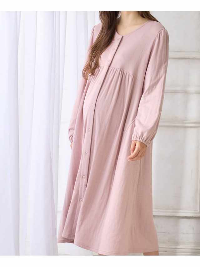 妊婦用フオーマル　授乳口有り 産前産後・授乳口付きパジャマ＞接結ガーゼ天竺無地・ストライプ