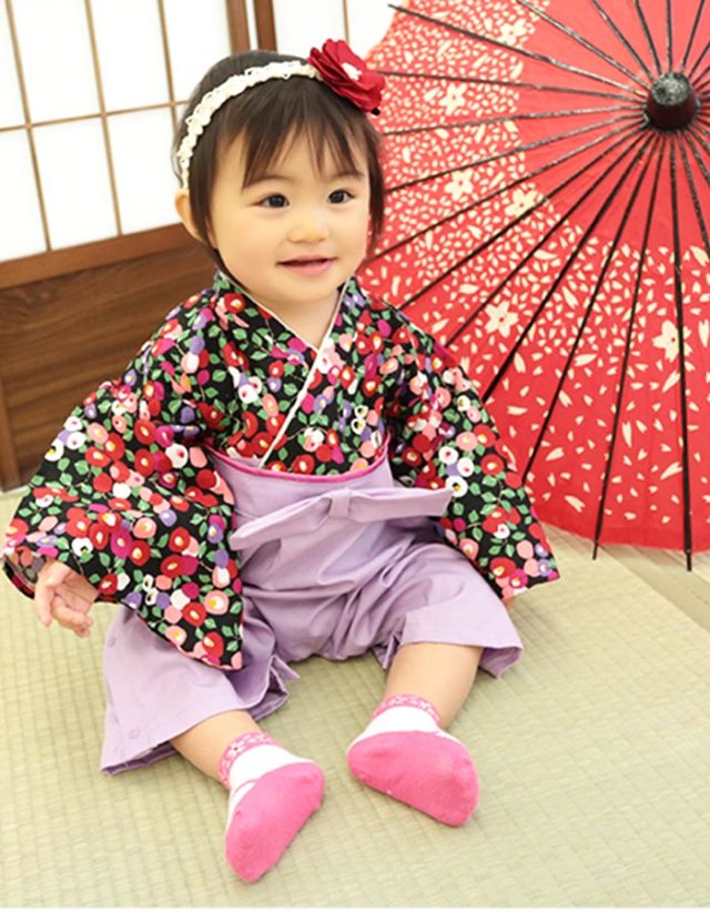 日本製・袴ロンパース(女の子) 