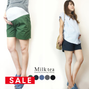 SALE 【13時までのご注文で即日発送対象】 [マタニティパンツ]ベーシック・ショートチノパンツ[1枚までメール便可] 【kk】