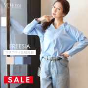 SALE 【13時までのご注文で即日発送対象】＜授乳服・マタニティウエア＞フリージア・Vネック＆フリル襟ポンチカットソー（ジッパータイプの授乳口）妊娠 出産 産前 産後 妊婦服 トップス お宮参り フォーマル オケージョン Milk tea ミルクティー