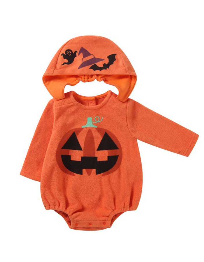 ハロウィンフード付きロンパース