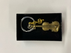 メタル　ヴィンテージバイオリン　キーホルダー