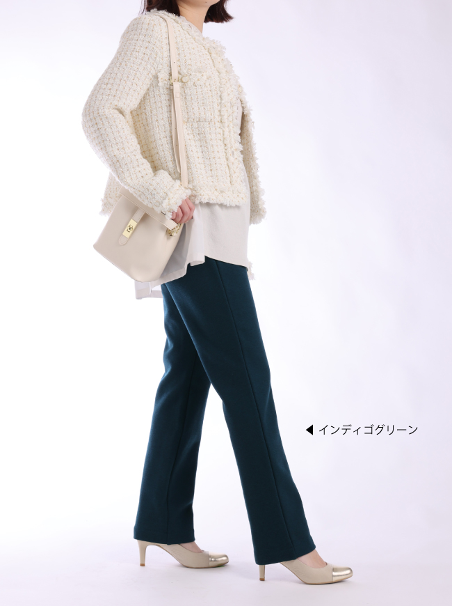 【P2＜ピーツー＞】もこもこ裏起毛ストレートパンツ【日本製】