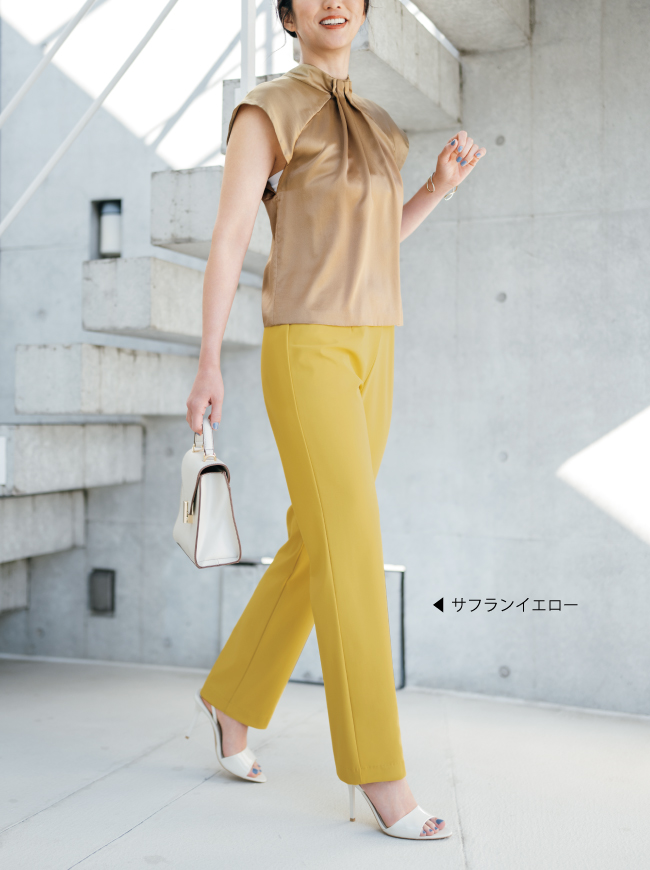 【P2＜ピーツー＞】風抜けるストレッチストレートパンツ【日本製】