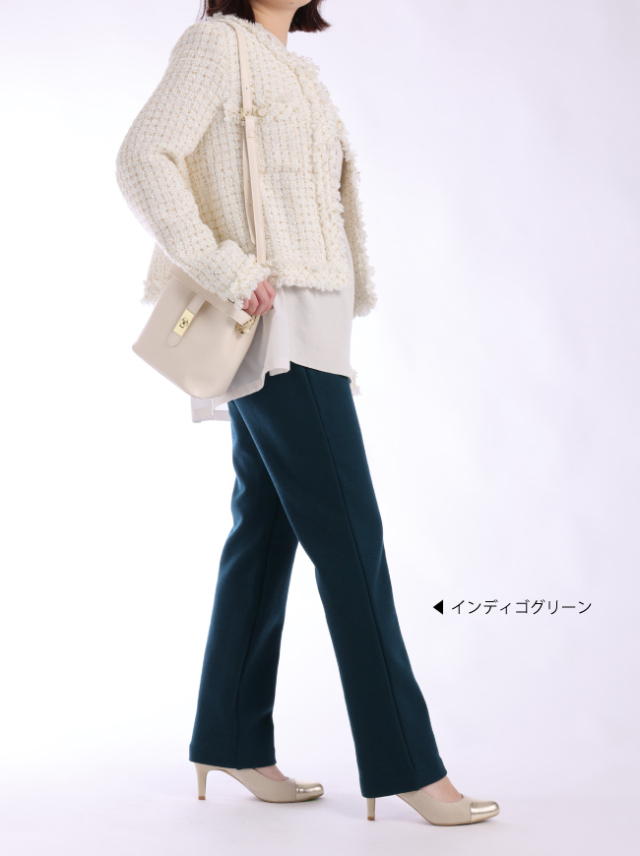 【P2＜ピーツー＞】もこもこ裏起毛ストレートパンツ【日本製】