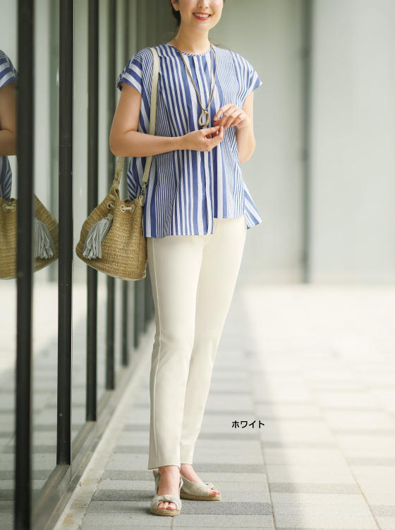 P2＜ピーツー＞】接触冷感スリムパンツ【日本製】 