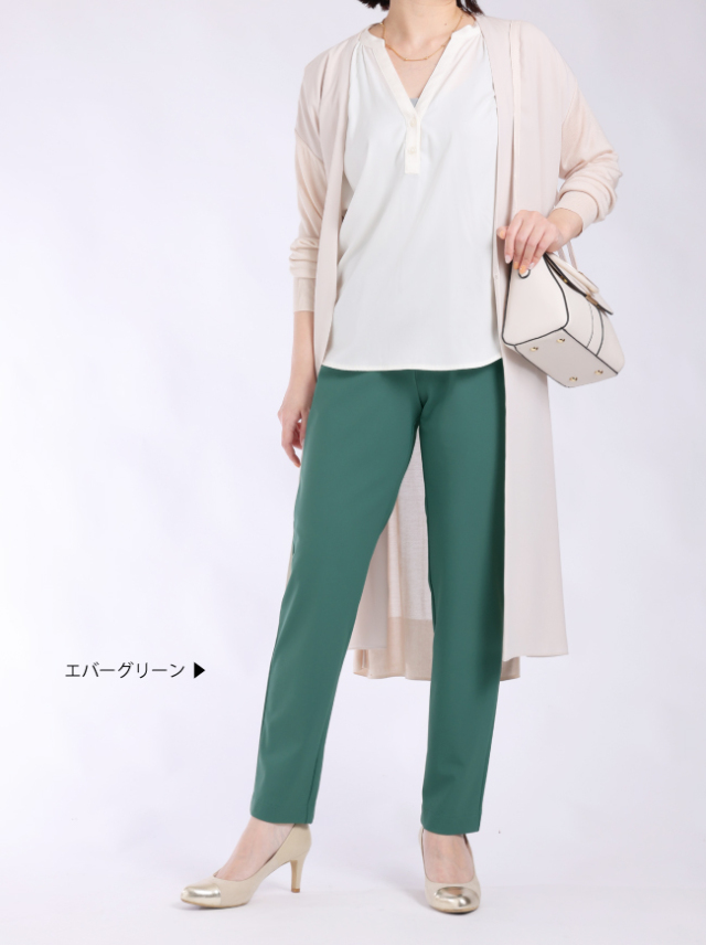 【P2＜ピーツー＞】耐久撥水ゆるやかスリムパンツ【日本製】