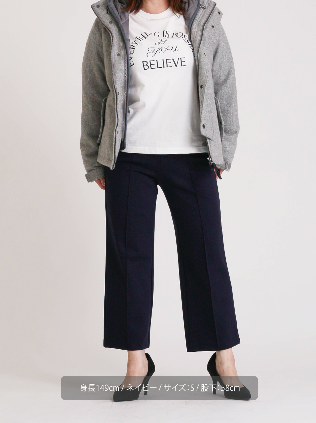 上質ごこち】MIYABIピンタックセミワイドパンツ【日本製】