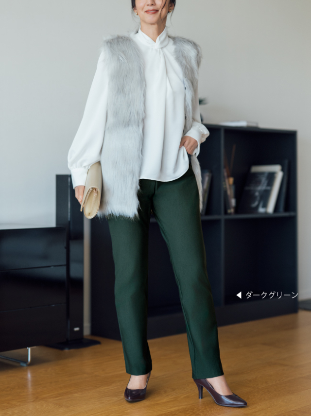 P2＜ピーツー＞】ヒートアライヴ裏起毛ストレートパンツ【日本製】