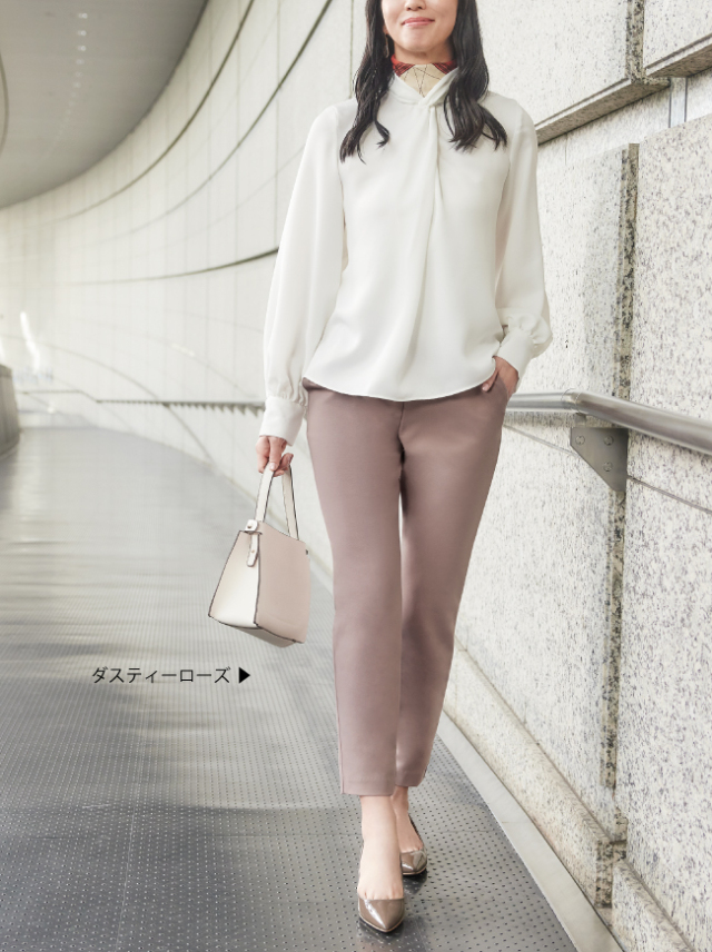 【上質ごこち】プレミアムコットンテーパードパンツ＜股下76cm＞【日本製】