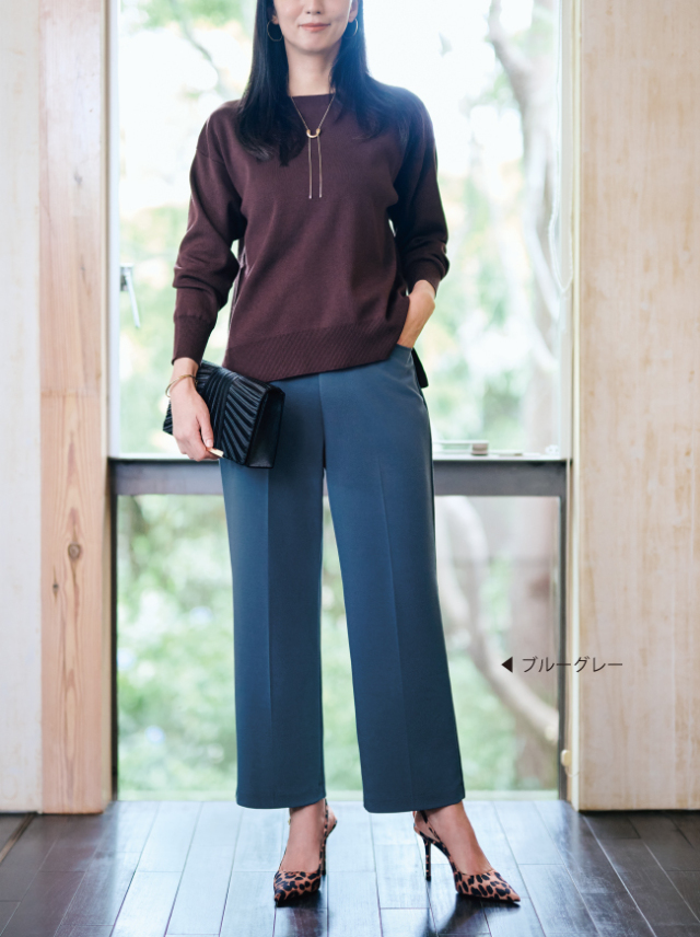【上質ごこち】ボナンザセンタープレスセミワイドパンツ【日本製】