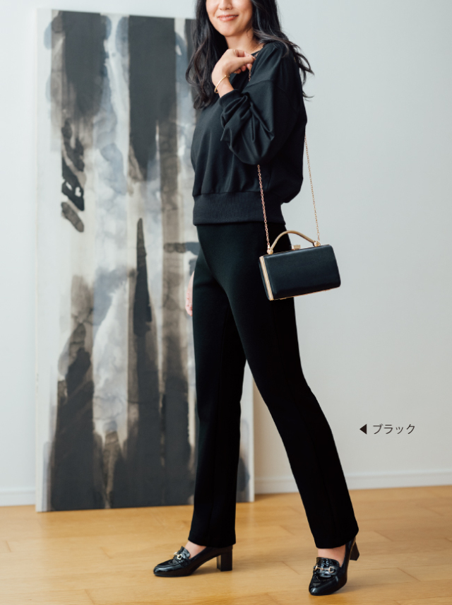 【P.WILL FREE】ふんわり裏起毛ストレートパンツ【日本製】