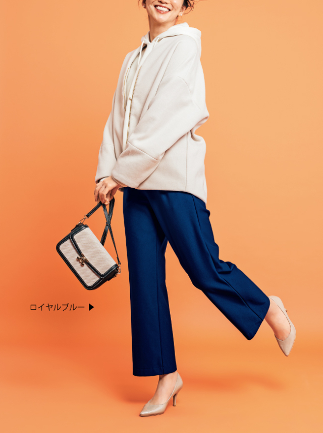 P2＜ピーツー＞】マシュマロ起毛セミワイドパンツ【日本製】