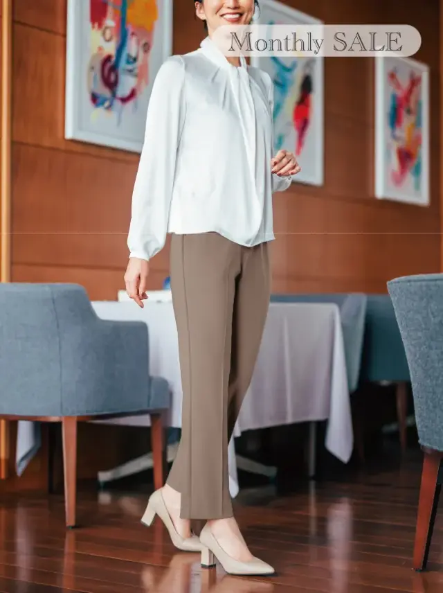 【上質ごこち】「アルディナ」センタープレスストレートパンツ