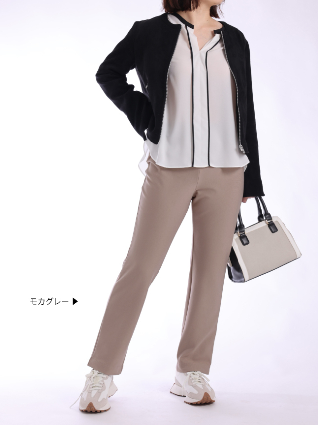 【P2＜ピーツー＞】かろやか裏起毛ストレートパンツ【日本製】