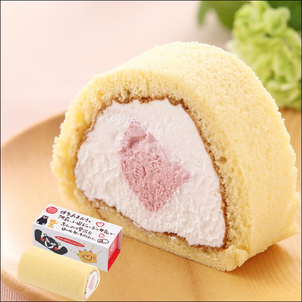 博多あまおうと阿蘇小国ジャージー牛乳の贅沢ロールケーキ かば田めんたい倶楽部