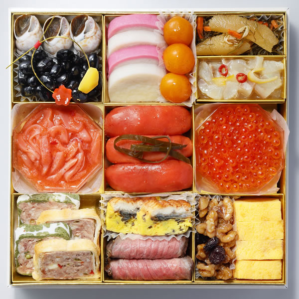 豆千代 三段 早割/新春予約/かば田の豪華おせち三段重/送料込み/57品+とらふぐの