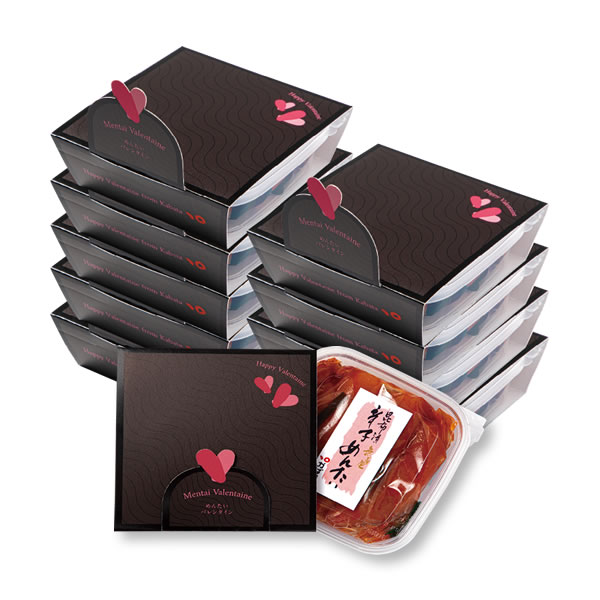 【まとめ買いでお得な価格、更に送料無料】バレンタインめんたい（無着色昆布漬辛子めんたい 110g）×10個以上 (851215)