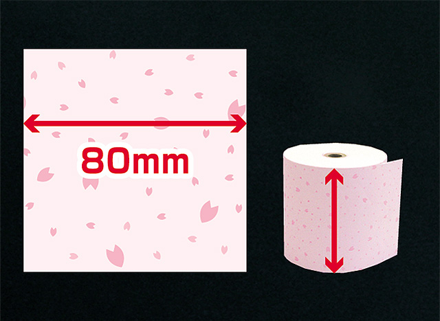 ファンシーレジ用紙　桜　（80mm）　3巻入