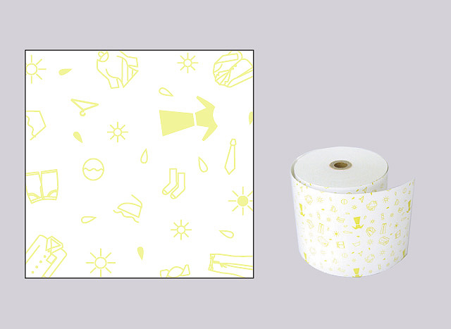 ファンシーレジ用紙　クリーニング　黄　（80mm）　8巻入