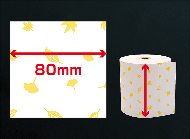 ファンシーレジ用紙　秋柄　（80mm）　3巻入