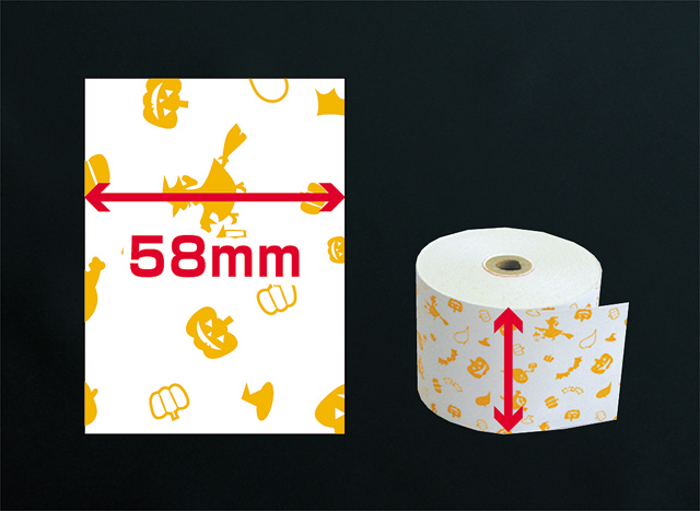ファンシーレジ用紙　ハロウィン柄　（58mm）　3巻入