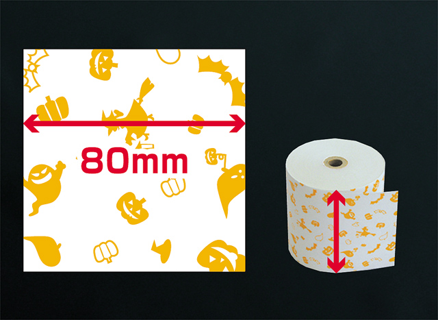 ファンシーレジ用紙　ハロウィン柄　（80mm）　3巻入