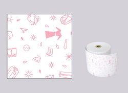 ファンシーレジ用紙　クリーニング　ピンク　（80mm）　3巻入