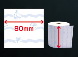 ファンシーレジ用紙　夏柄　（80mm）　3巻入