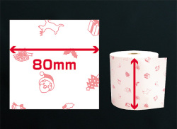 ファンシーレジ用紙　クリスマス柄　（80mm）　3巻入