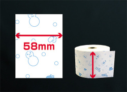 ファンシーレジ用紙　冬柄　（58mm）　3巻入