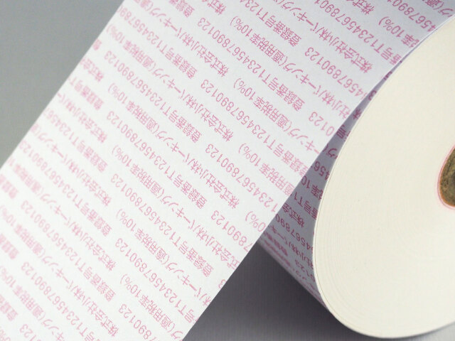 特注品】インボイス対応ロール紙 1色 58×80φ (63M) 50巻
