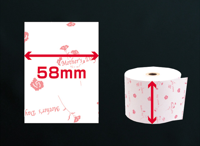 ファンシーレジ用紙　母の日柄　（58mm）　3巻入