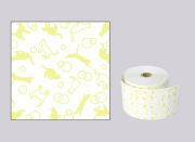ファンシーレジ用紙　ねこ　黄　（58mm）　3巻入