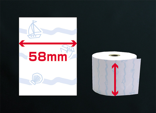 ファンシーレジ用紙　夏柄　（58mm）　3巻入