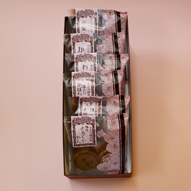 百通りのご縁「金沢百縁煎餅色々」　６袋入り箱包装