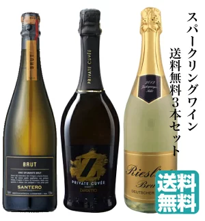 【第41弾】辛口スパークリングワイン【送料無料】3本セット