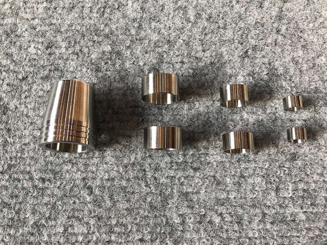 影竿「印籠4本継石鯛竿」用口金＆ハンドルパイプ（チタン）