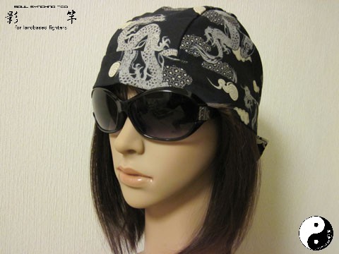 影バンダナ「龍（黒）」