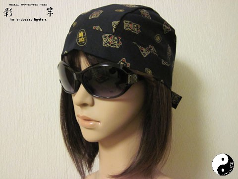 影バンダナ「招き猫（紺）」