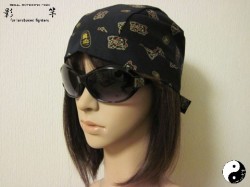 影バンダナ「招き猫（紺）」