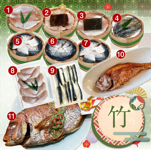 【送料無料】64％OFF！福井若狭のグルメな海の幸満載！お祝い福袋・6種入り味わい竹 【高電圧凍結品】[_218214_]【NE】