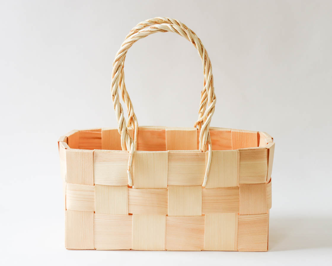 スウェーデン パイン 手提げかご
