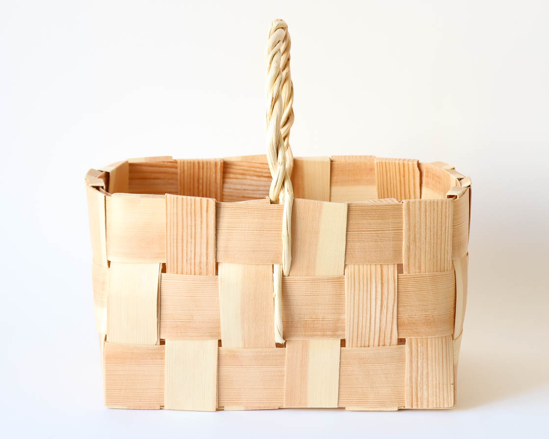 エストニア パイン ハンドルバスケット