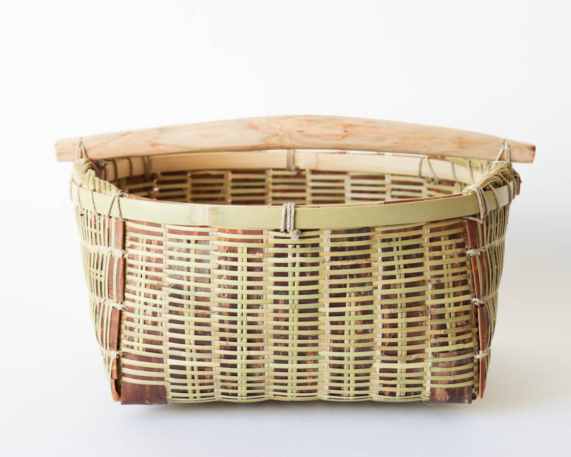 宮城 篠竹と桜のかご (丸-深-大)