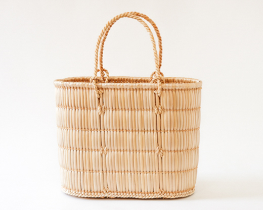 岡山 蒜山がま細工 手提げ (中)