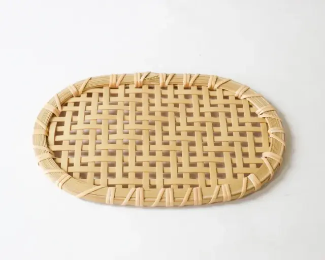 大分 真竹 オーバルトレイ (透かし網代)